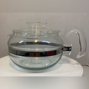 Vintage Pyrex Heat Resistant Glass Tea Pot 3063
